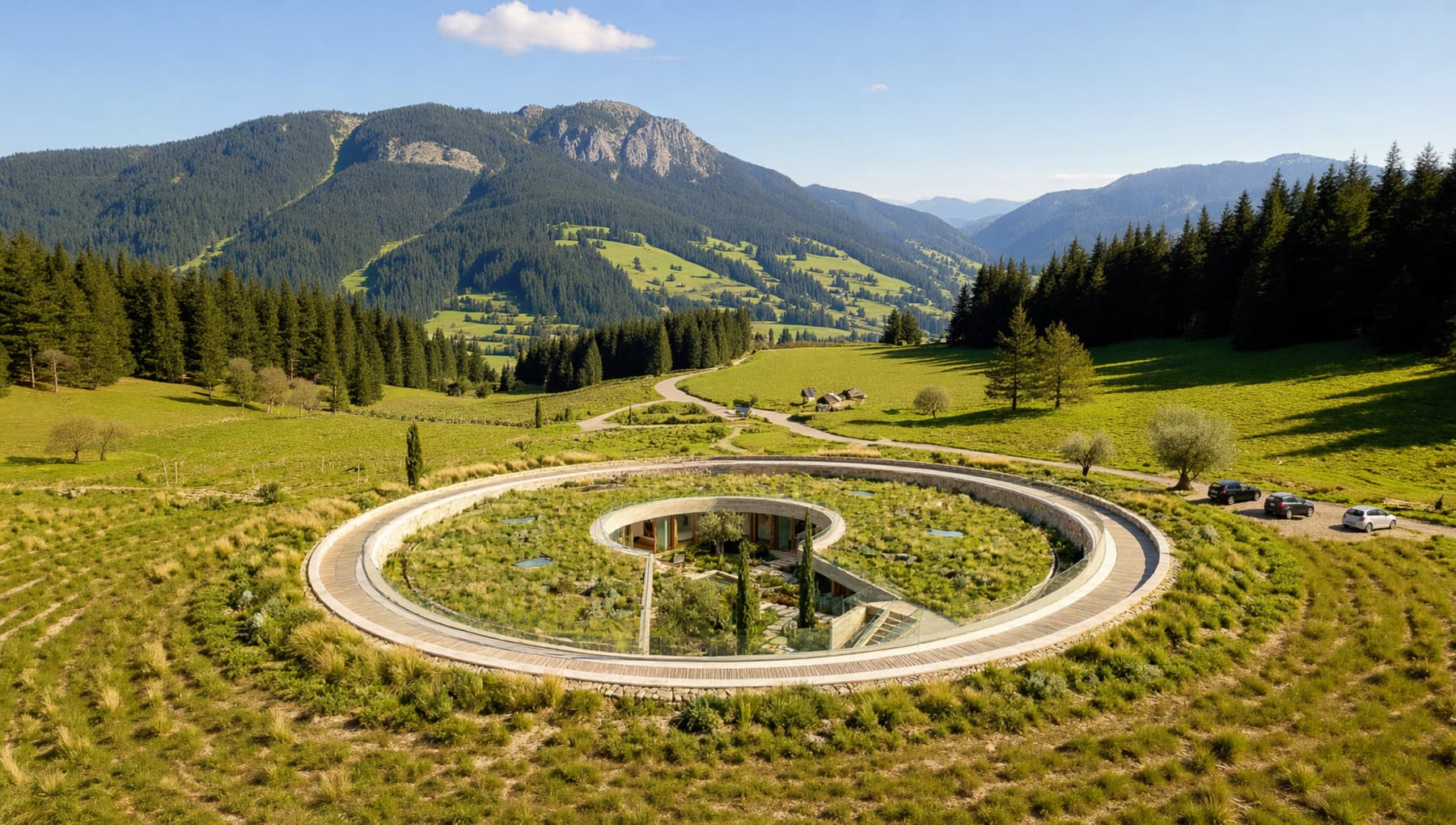 Konzeptstudie Rundhaus Allgäu — Ansicht 4