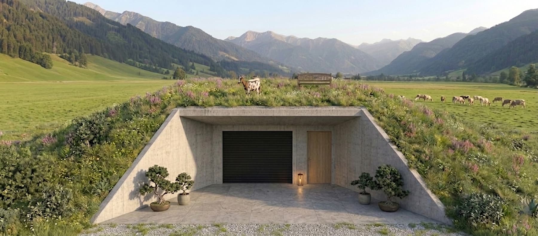 Konzeptstudie Erdhaus Allgäu — Ansicht 5